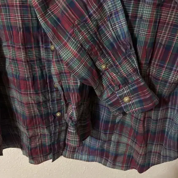 Polo Ralph Lauren Red/Green/Blue Plaid Flannel Long Sleeve Button Down Shirt - Picture 3 of 4